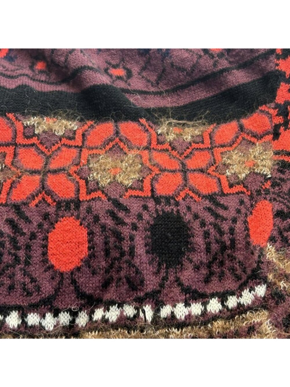 Free People Sweater Womens M Wool Alpaca Blend Embroidered Sequin Boho Hippie - Picture 8 of 15